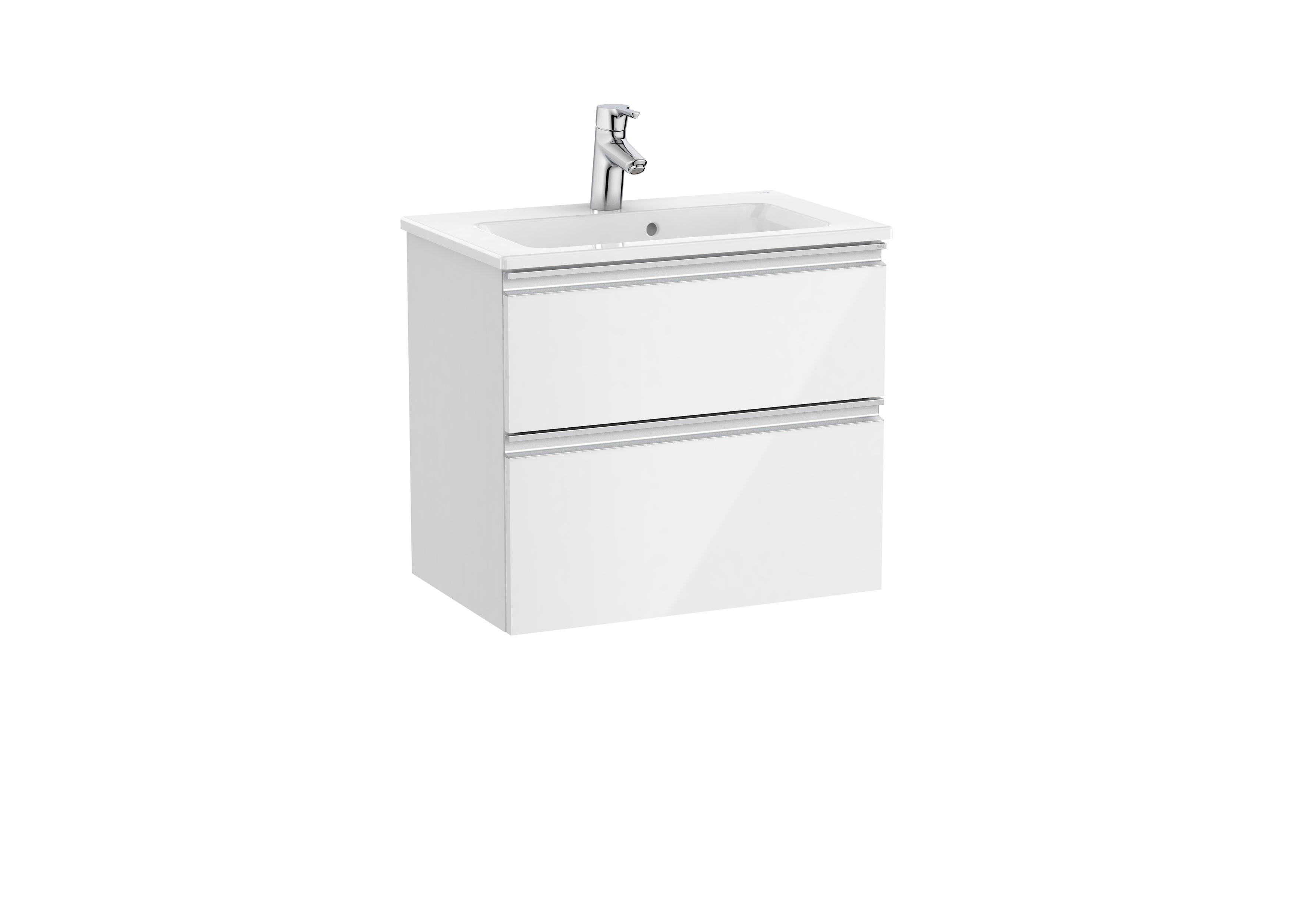 Roca The Gap Unik Compact 2 Drawer Unit 600mm Glossy White