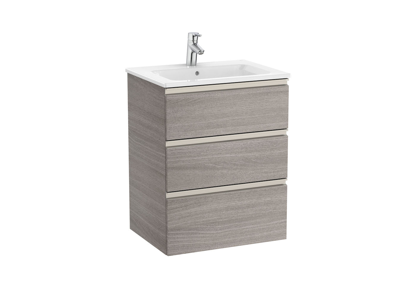 Roca The Gap 600mm 3 Drawer Vanity Unit City Oak