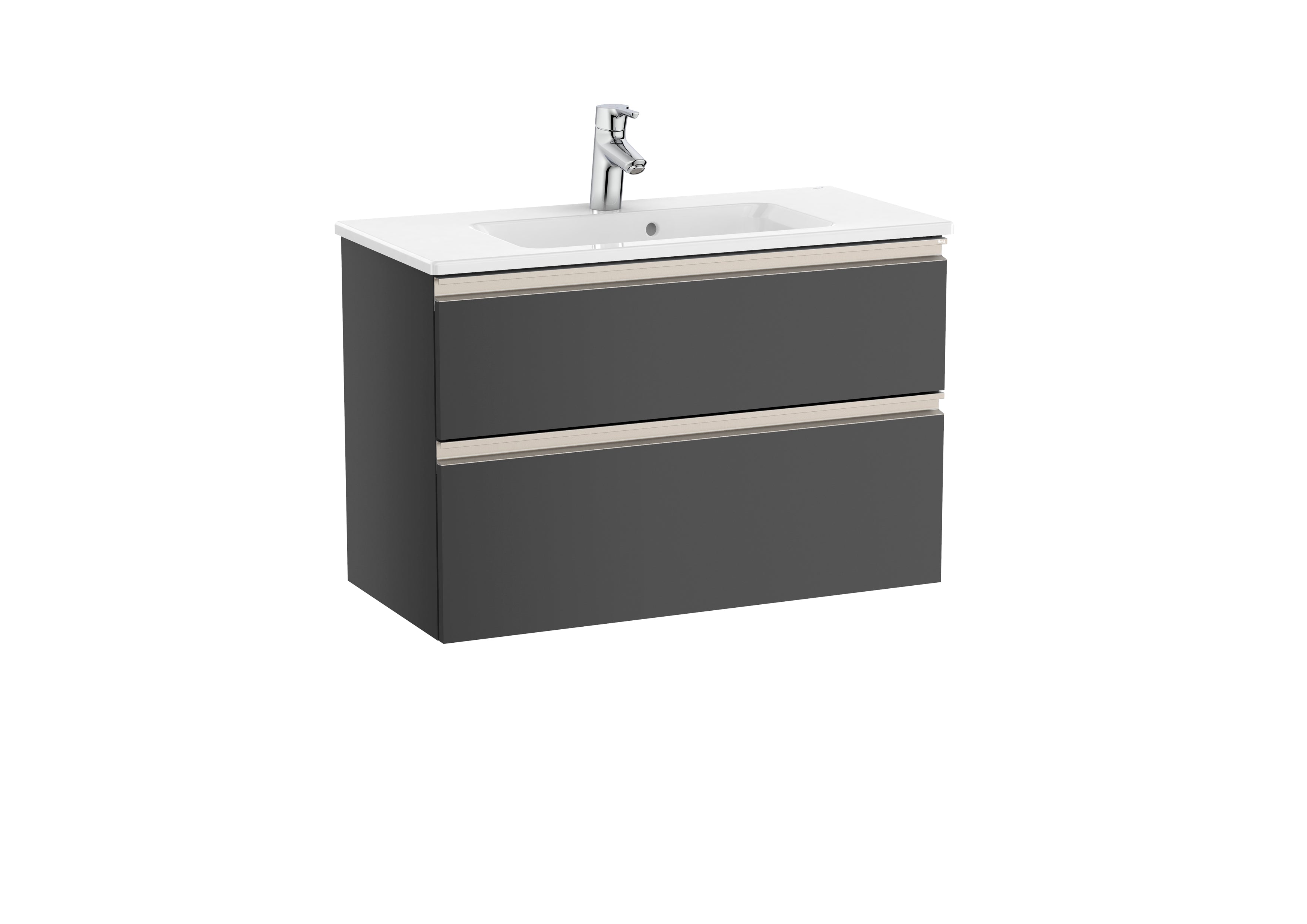 Roca The Gap Unik Compact 3 Drawer Vanity Unit and Basin 600mm City Oak