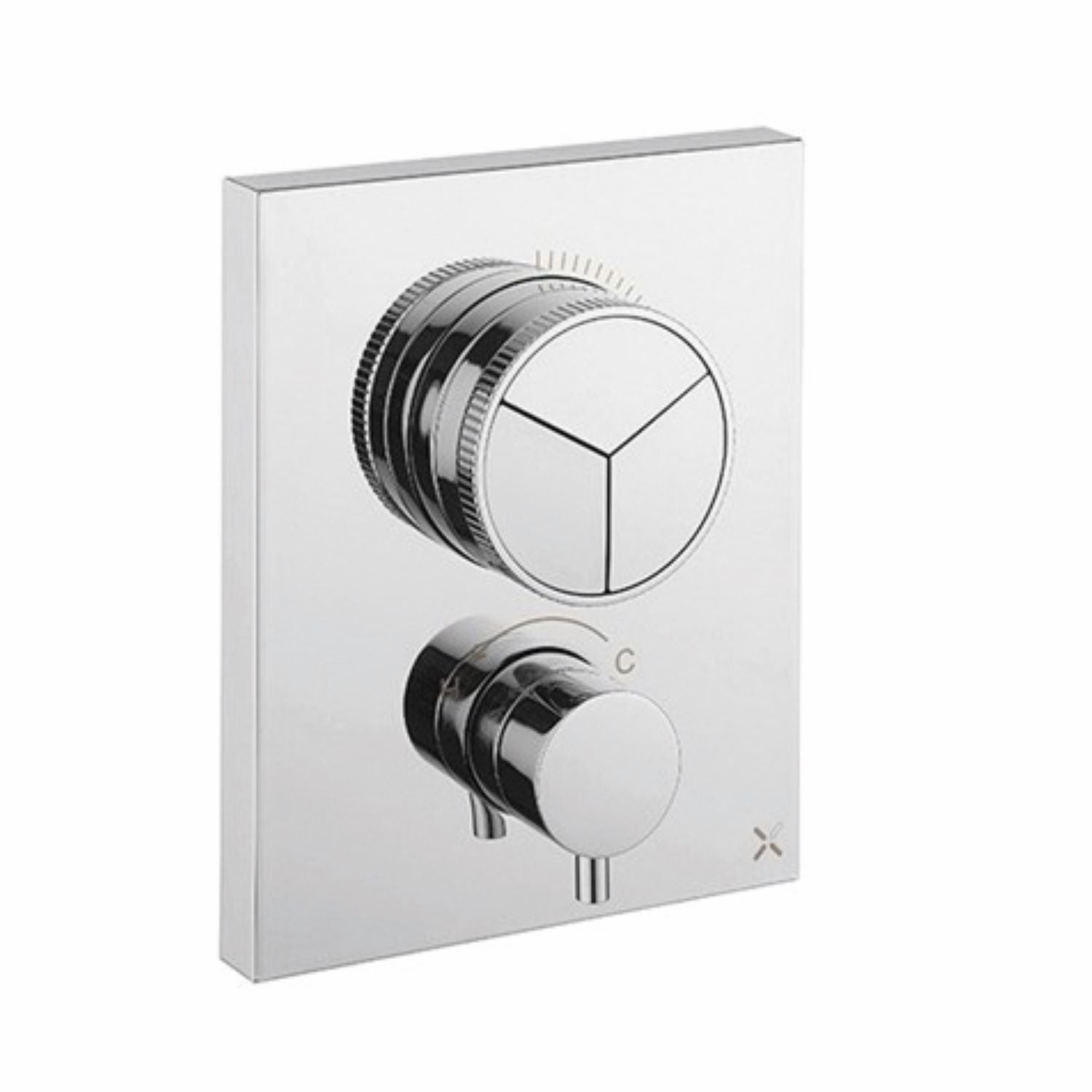 Crosswater MPRO Crossbox Push 3 Outlet Shower Trim & Levers Chrome PROCBPUSH2500LBPC.
