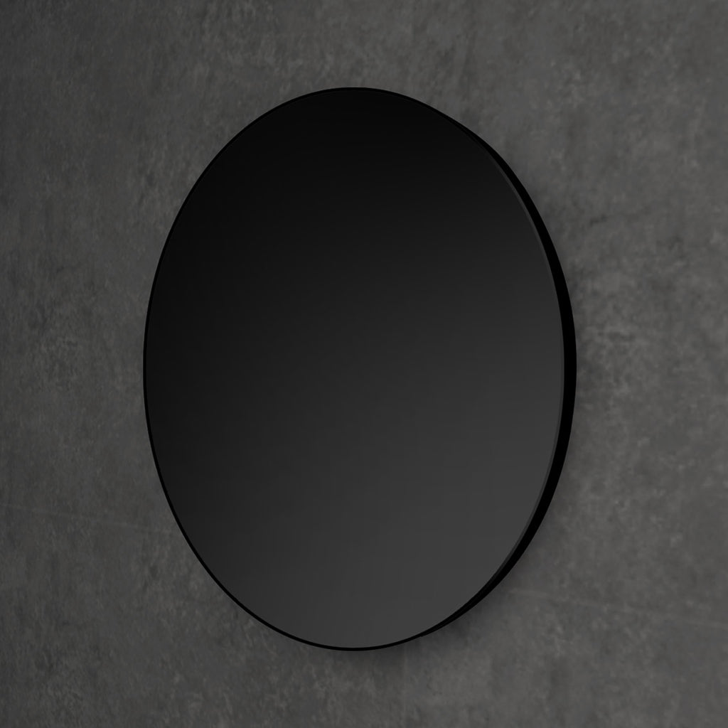 HiB Trim Round 80 Black Frame Mirror