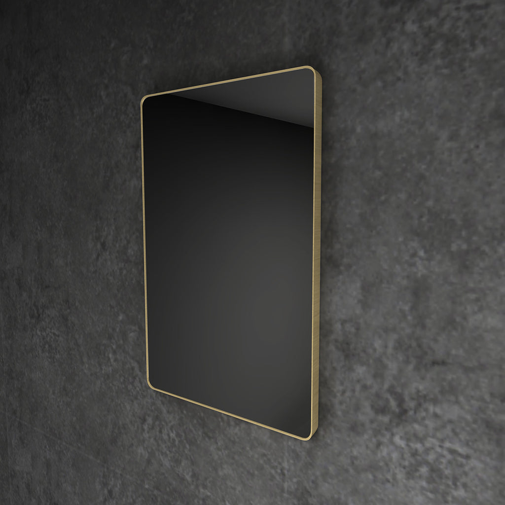 HiB Trim Curve 40 Brushed Brass Frame Mirror