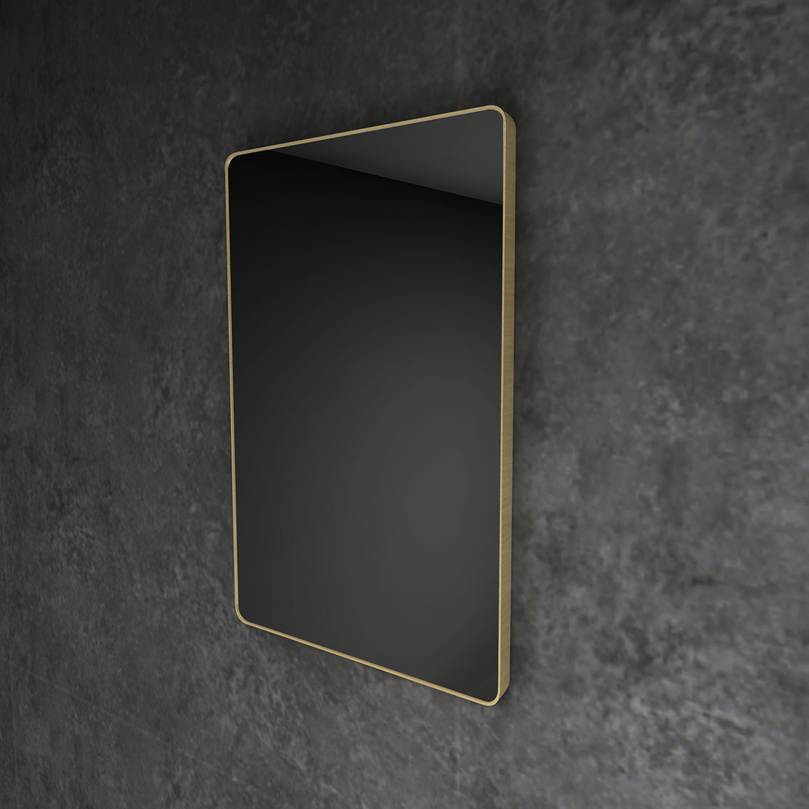 HiB Trim Curve 40 Brushed Brass Frame Mirror