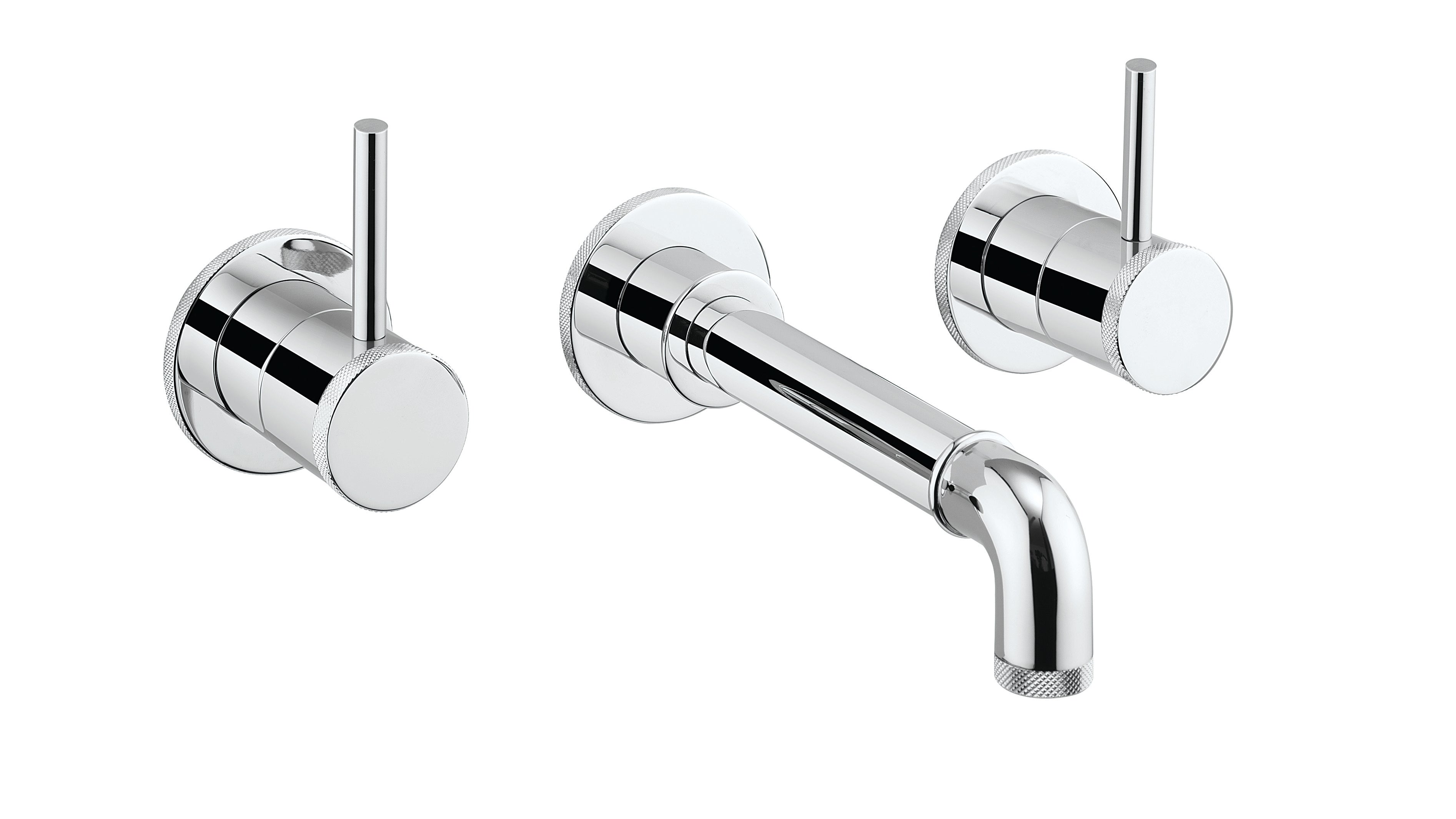 Crosswater MPairO Industrial 3 Hole Wall Mounted Basin Set Chrome