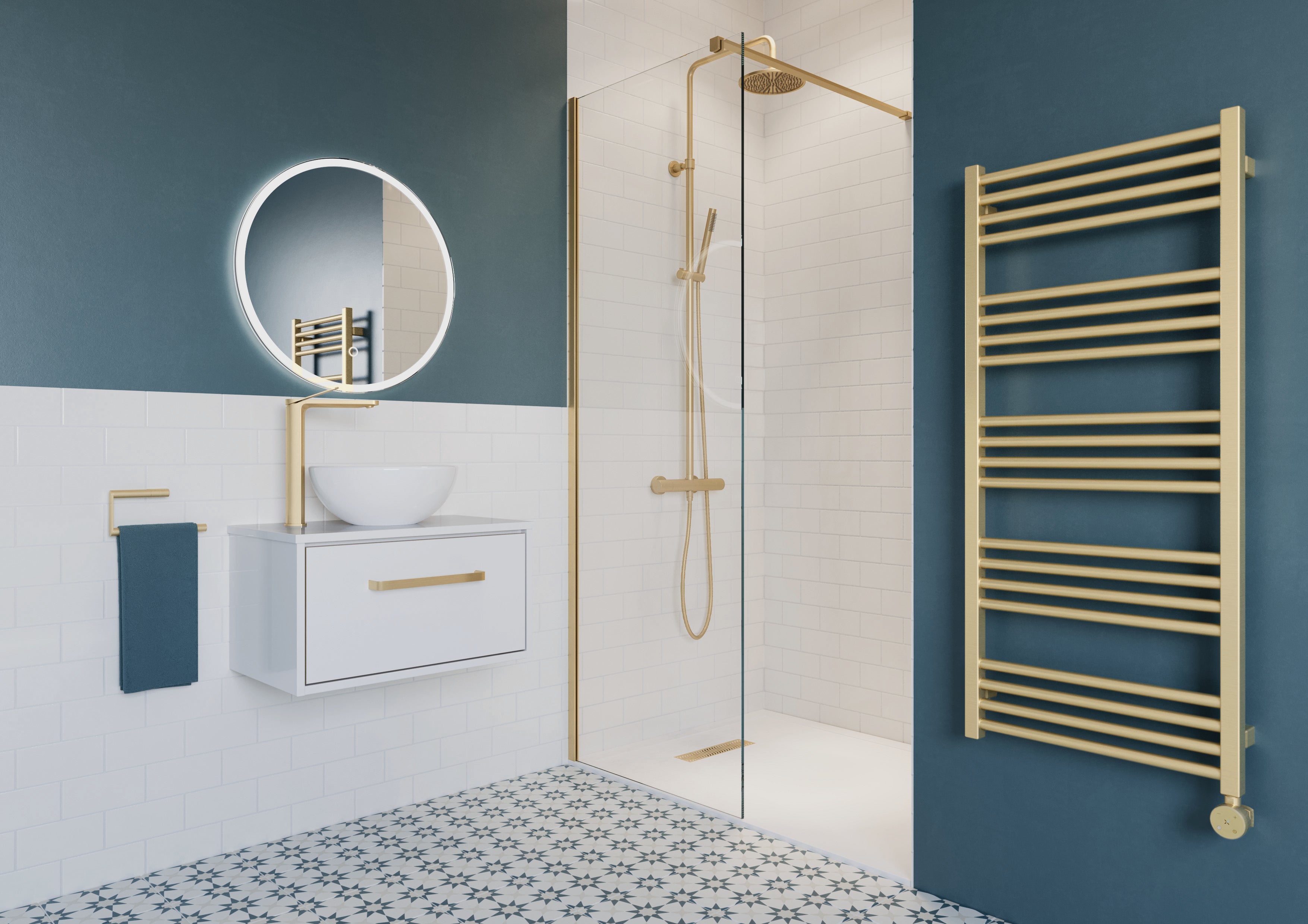Crosswater Croswater Central Multifunction Thermostatic Shower Kit Brussed Brass RM530WF+