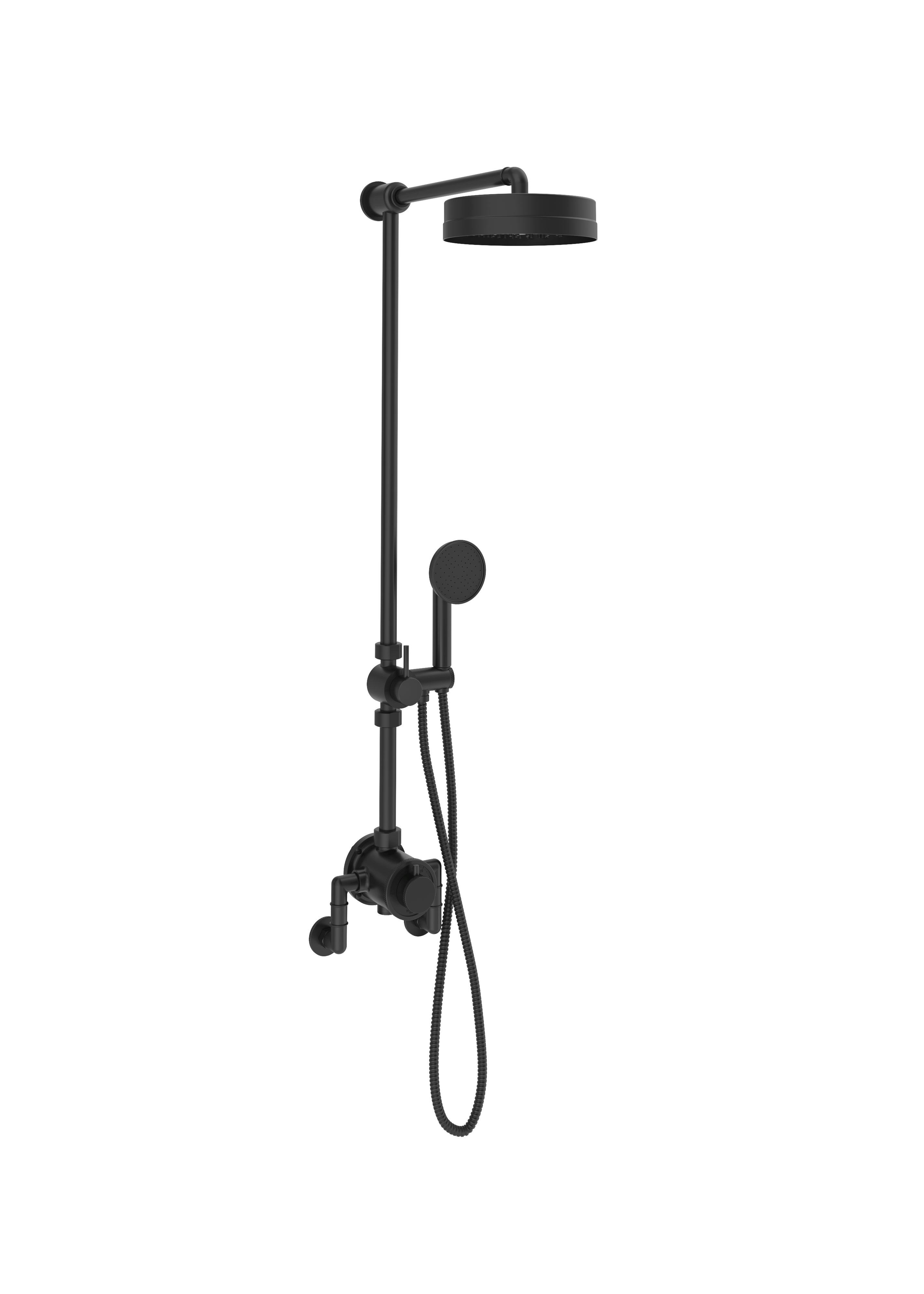 Crosswater MPRO Industrial Exposed Multi-Function Shower with Handset Slider Carbon Black PRI_SLIDERM
