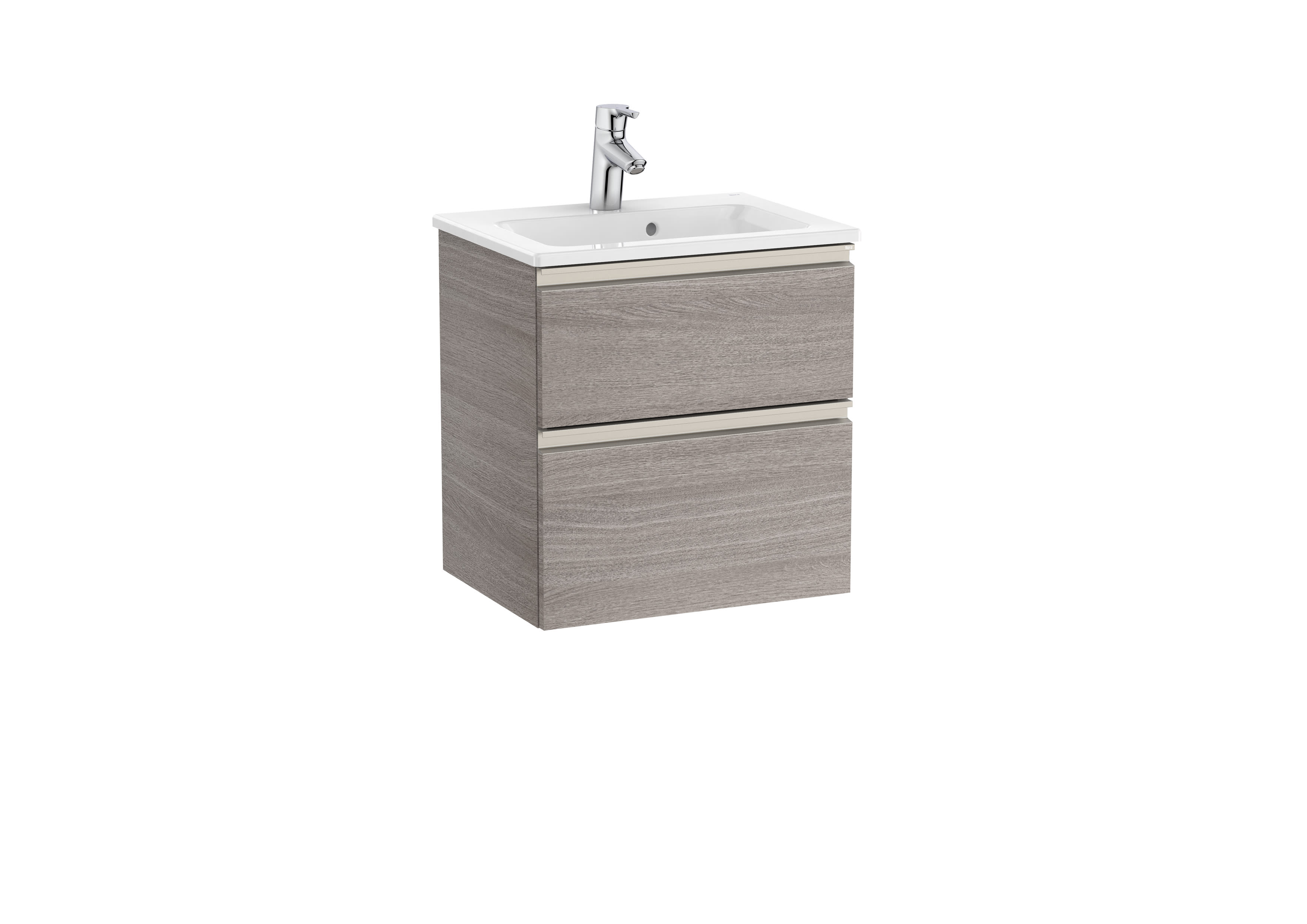 Roca The Gap Compact Unik Compact Base Unit with Two Drawers and Basin 505W x 380mmD City Oak
