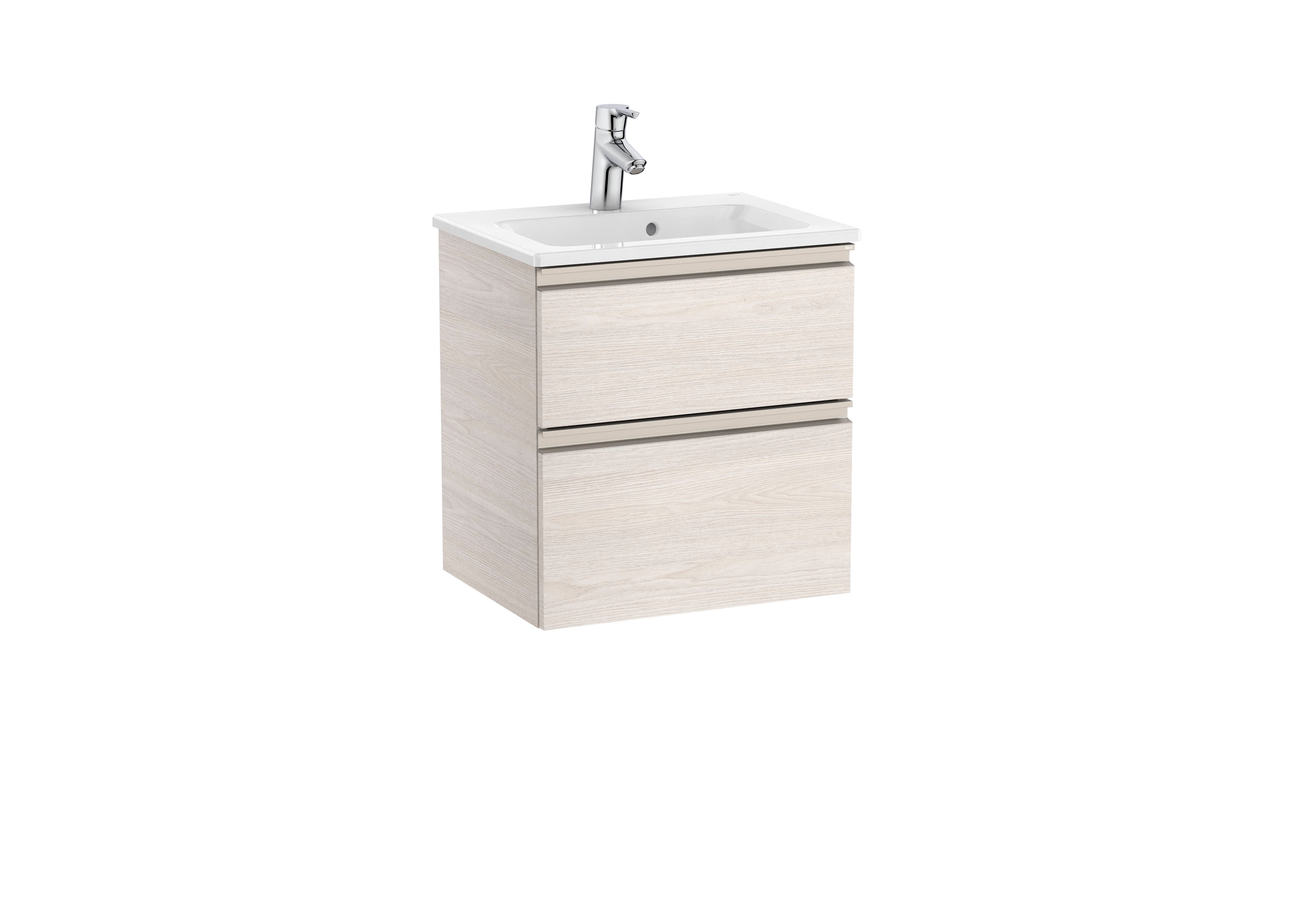 Roca The Gap Compact Unik Compact Base Unit with Two Drawers and Basin 505W x 380mmD Nordic Ash