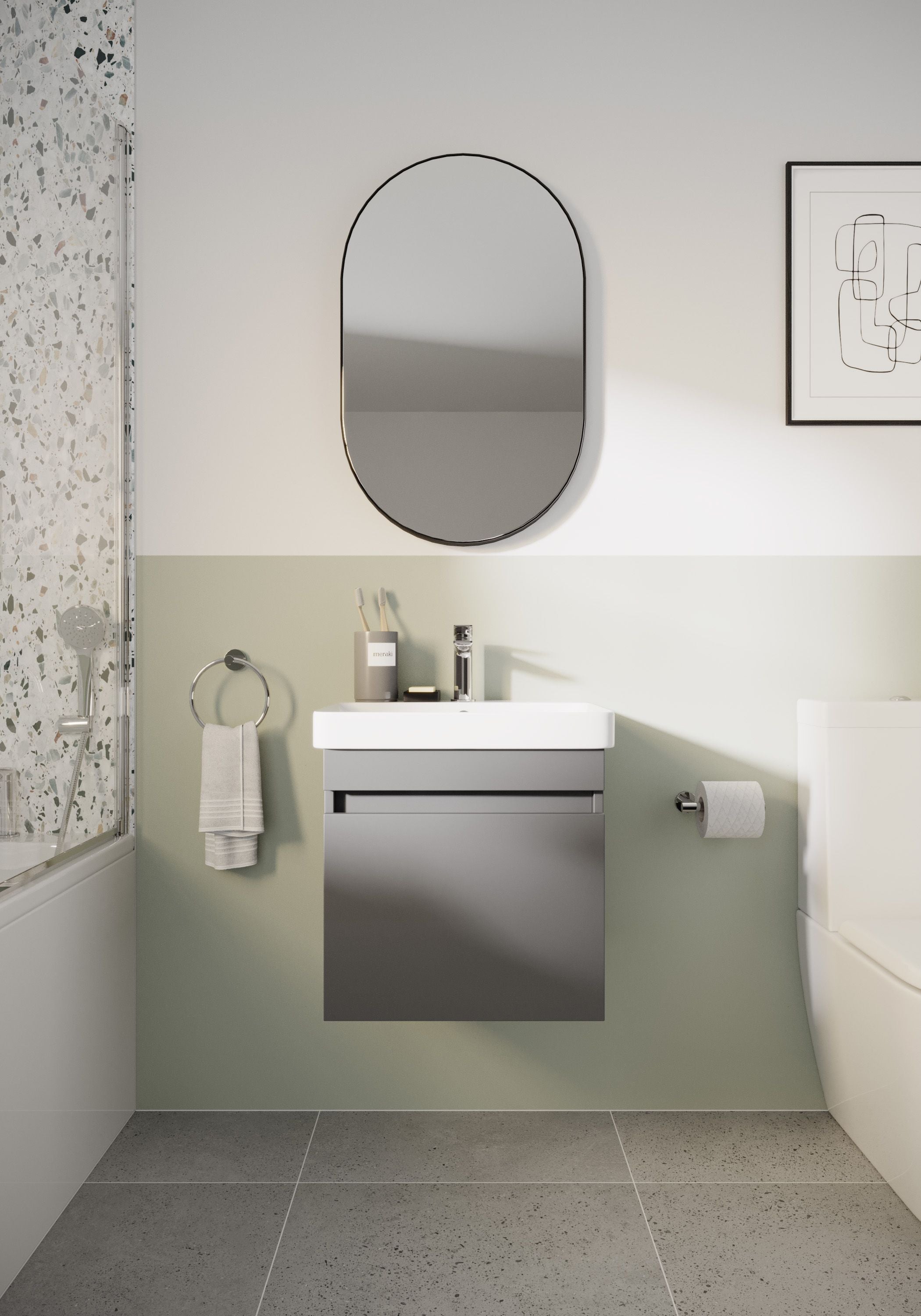 Britton Dalston 50cm Unit Matt Grey DAL50G DAL50G_V2
