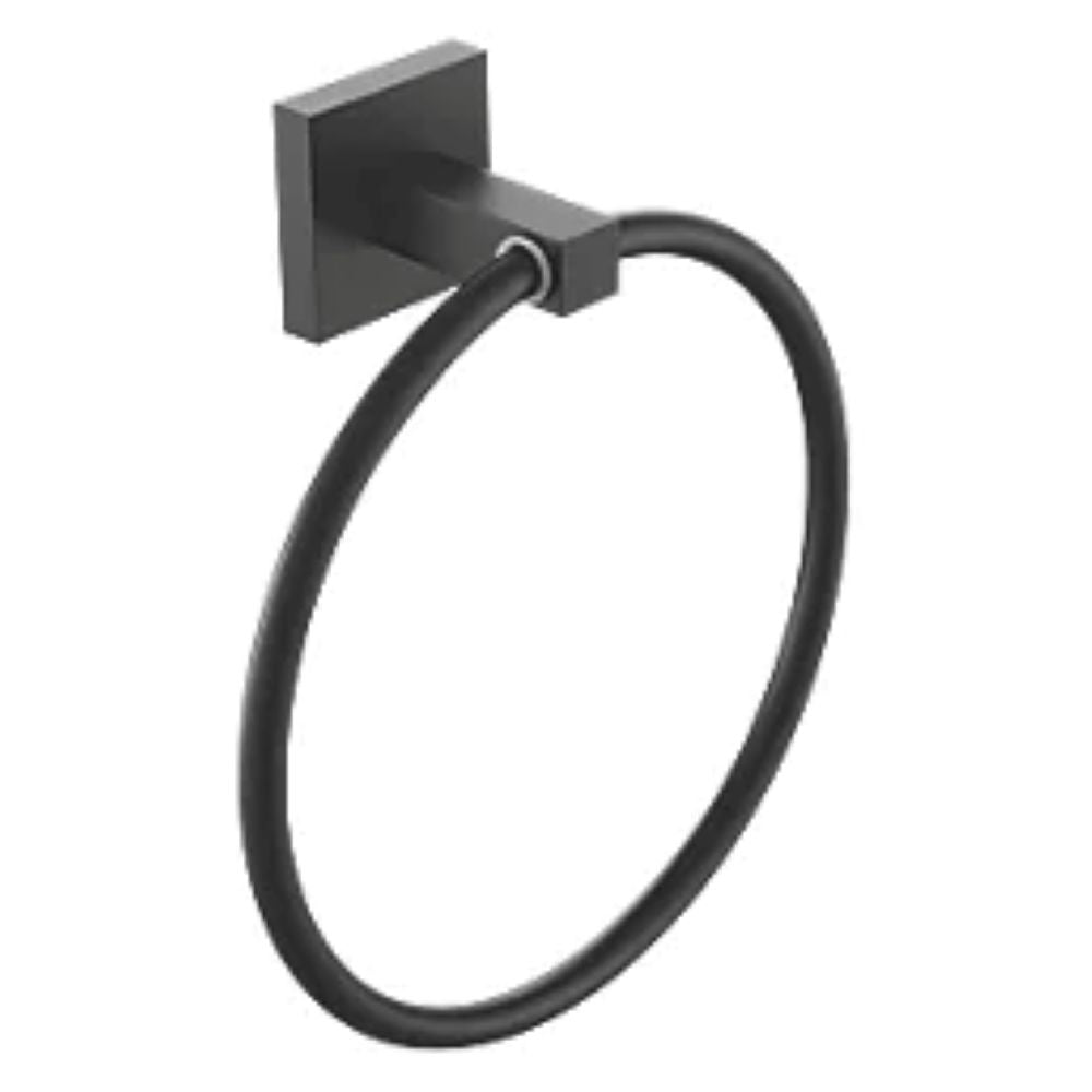 Bristan Square Brass Towel Ring - Black SQ RING BLK