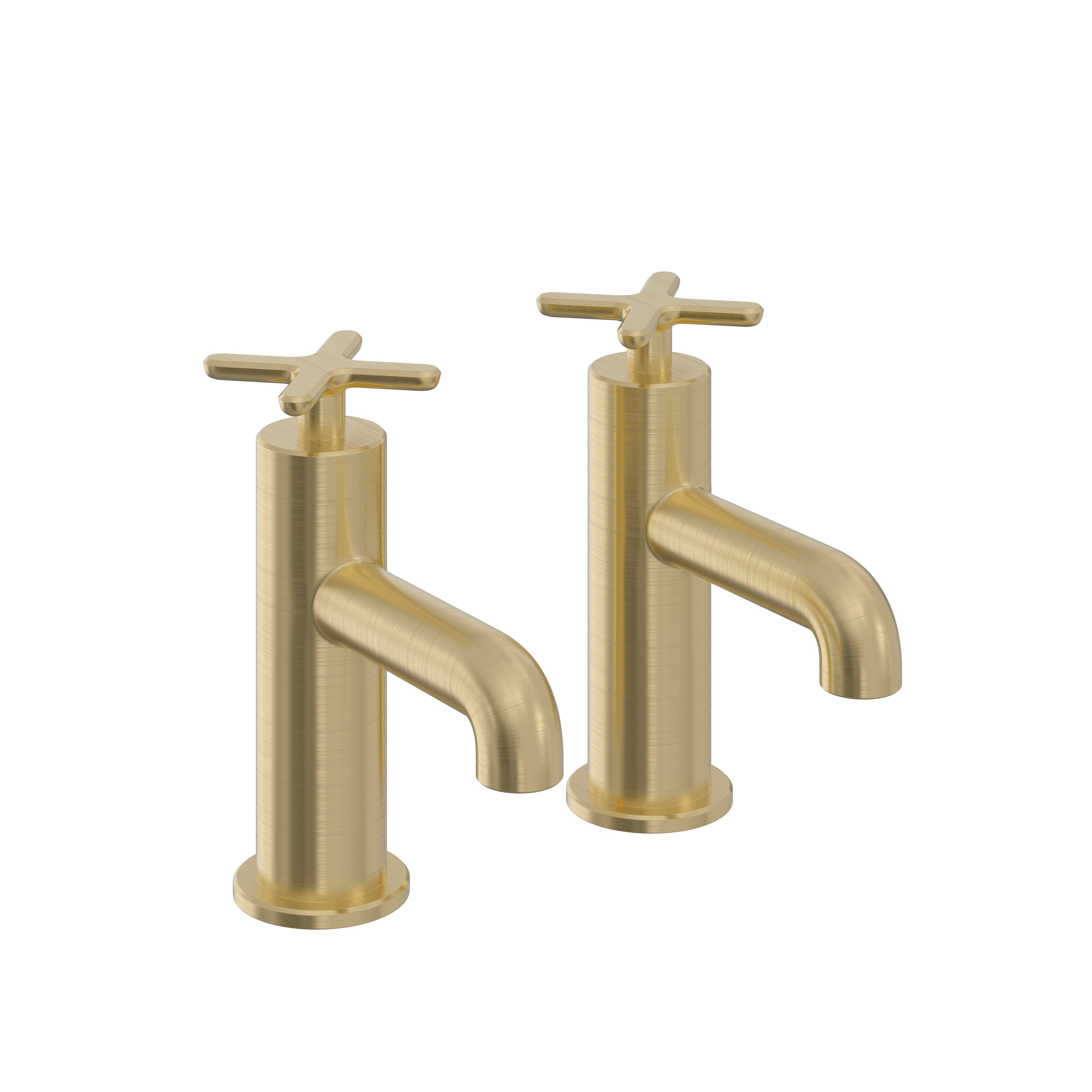 Heritage Salcombe Bath Pillar Taps Brushed Brass