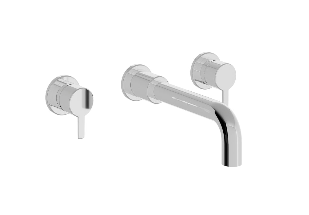 Heritage Dartmouth 3 Taphole Wall Mounted Basin Mixer Tap Chrome