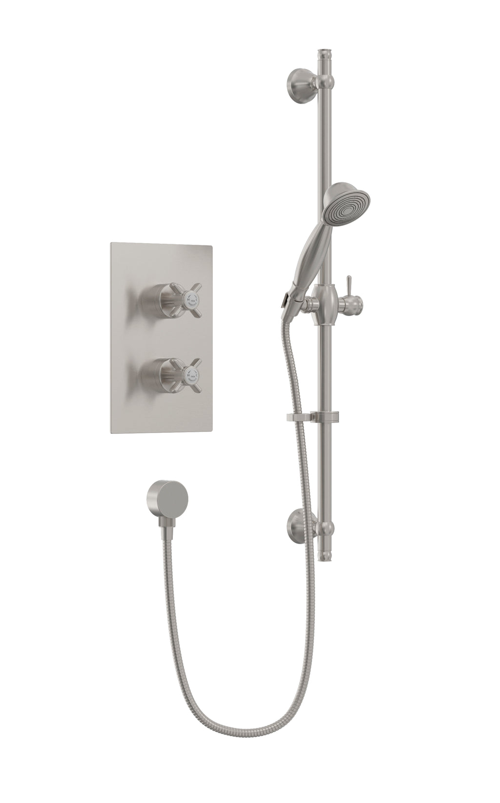 Heritage Dawlish Concealed Valve with Deluxe Fixed Head Brushed Nickel SDCDUAL12 WTLYWHCL800