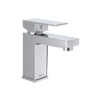 Bristan Qubo Basin Mixer Tap with Clicker Waste Chrome QB BAS C