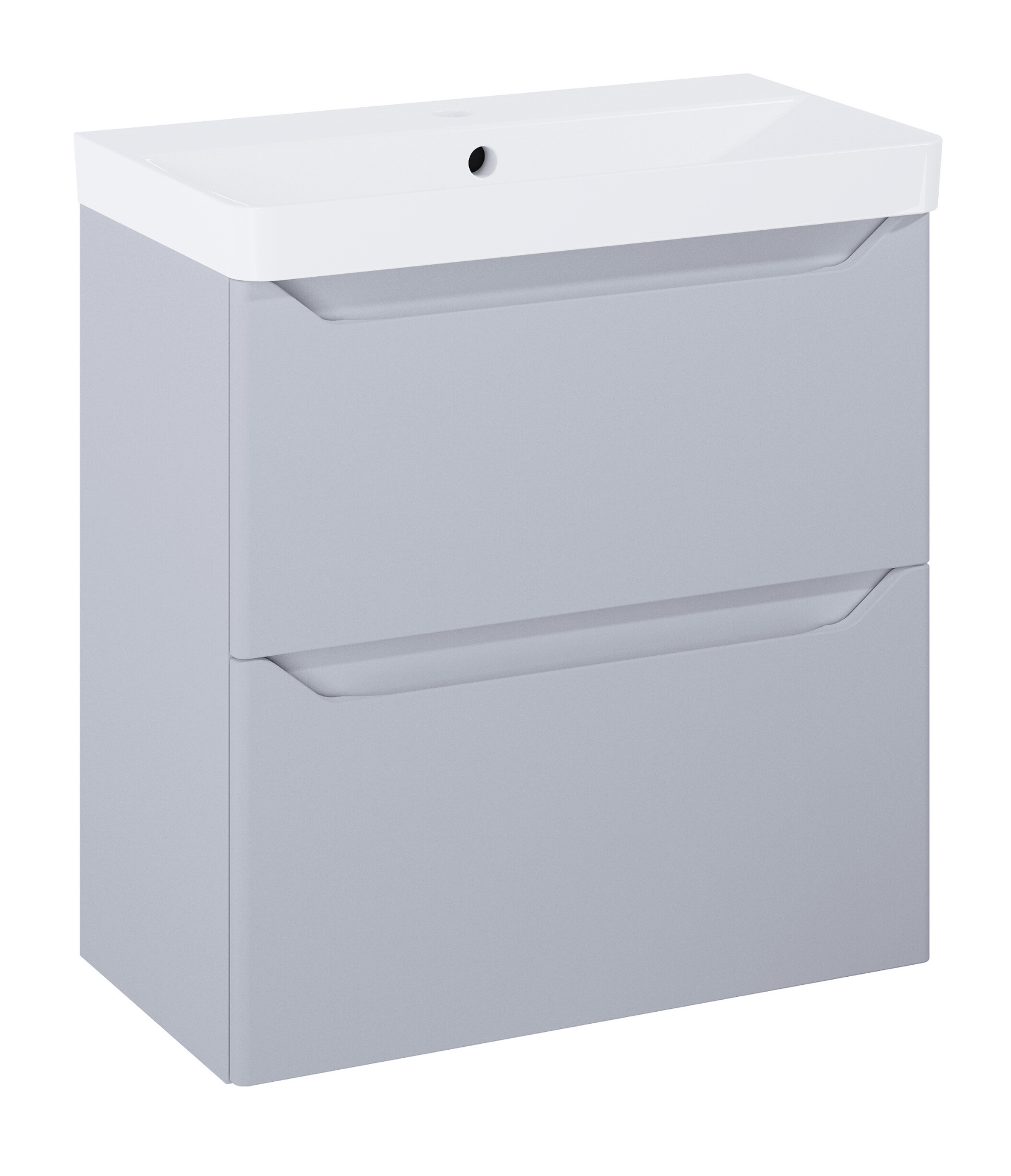 Iflo Jalon 2 Drawer Wall Hung Base Unit 600mm (W) X 330mm (D) X 600mm (H) Stone White