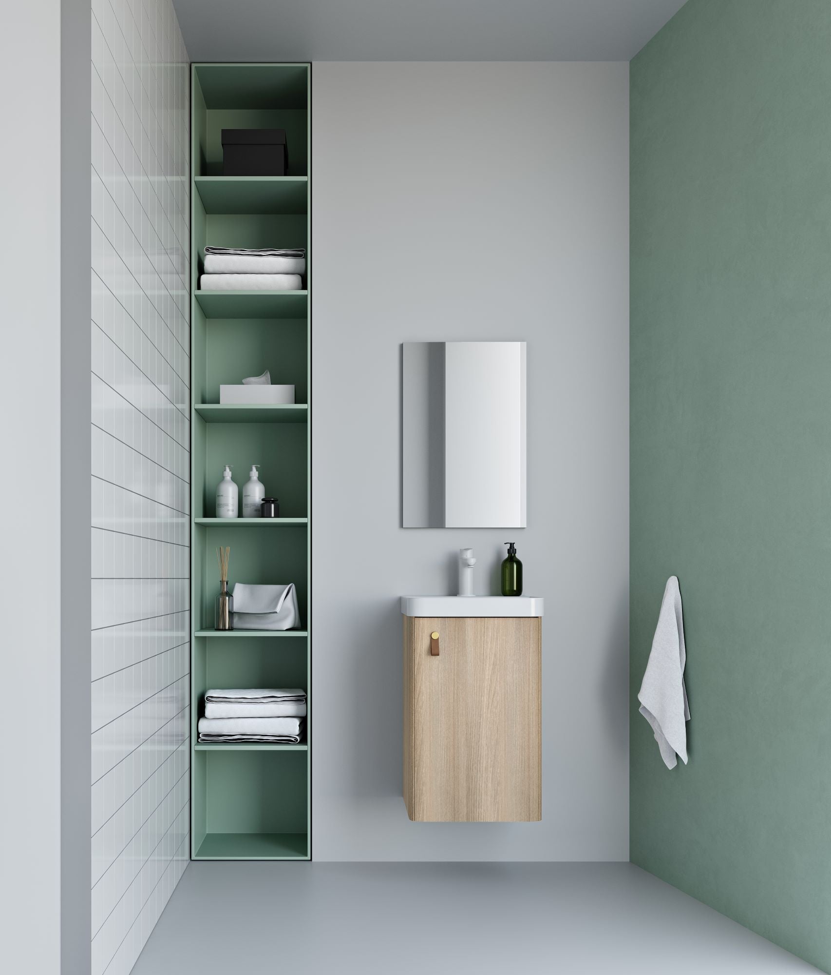 Roca Costa Unik 1 Door Vanity Unit 410mm Nordic Oak