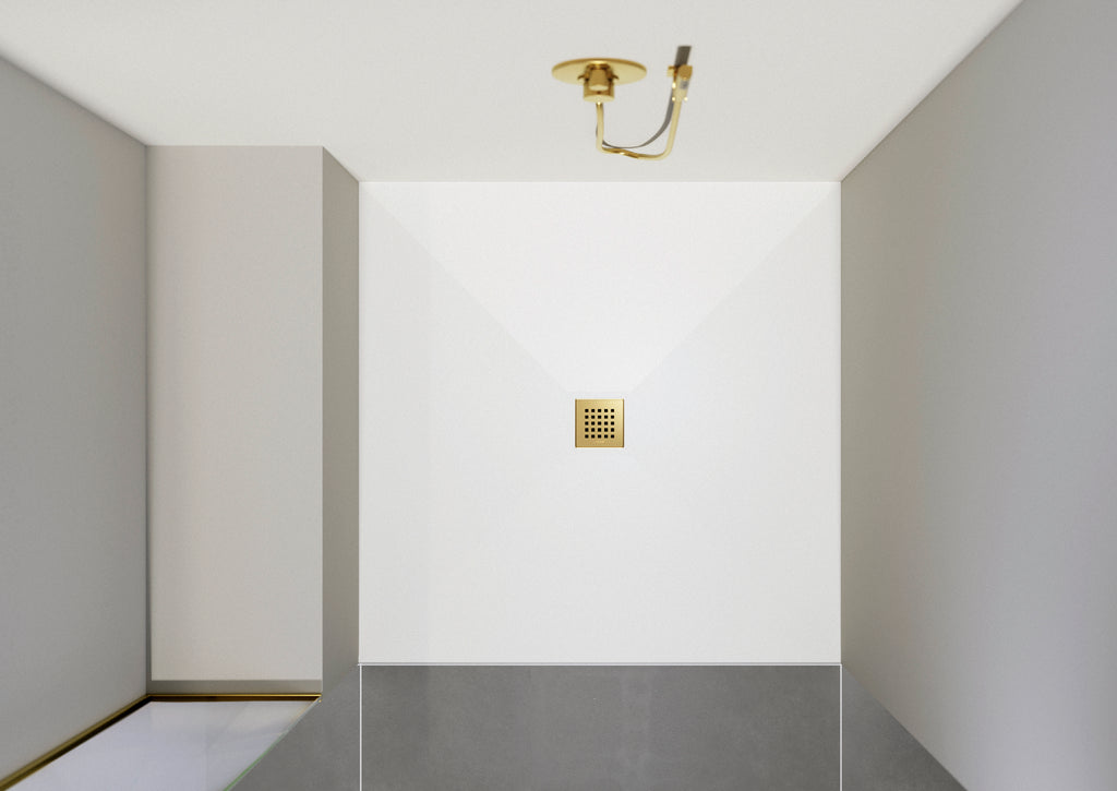 wedi Fundo drain grid 5.1 metallic gold, square solid 115x115x5mm