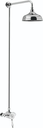 Heritage Bathrooms Glastonbury Exposed Thermostatic Single Control Shower Valve with Premium Fixed Riser Kit Chrome