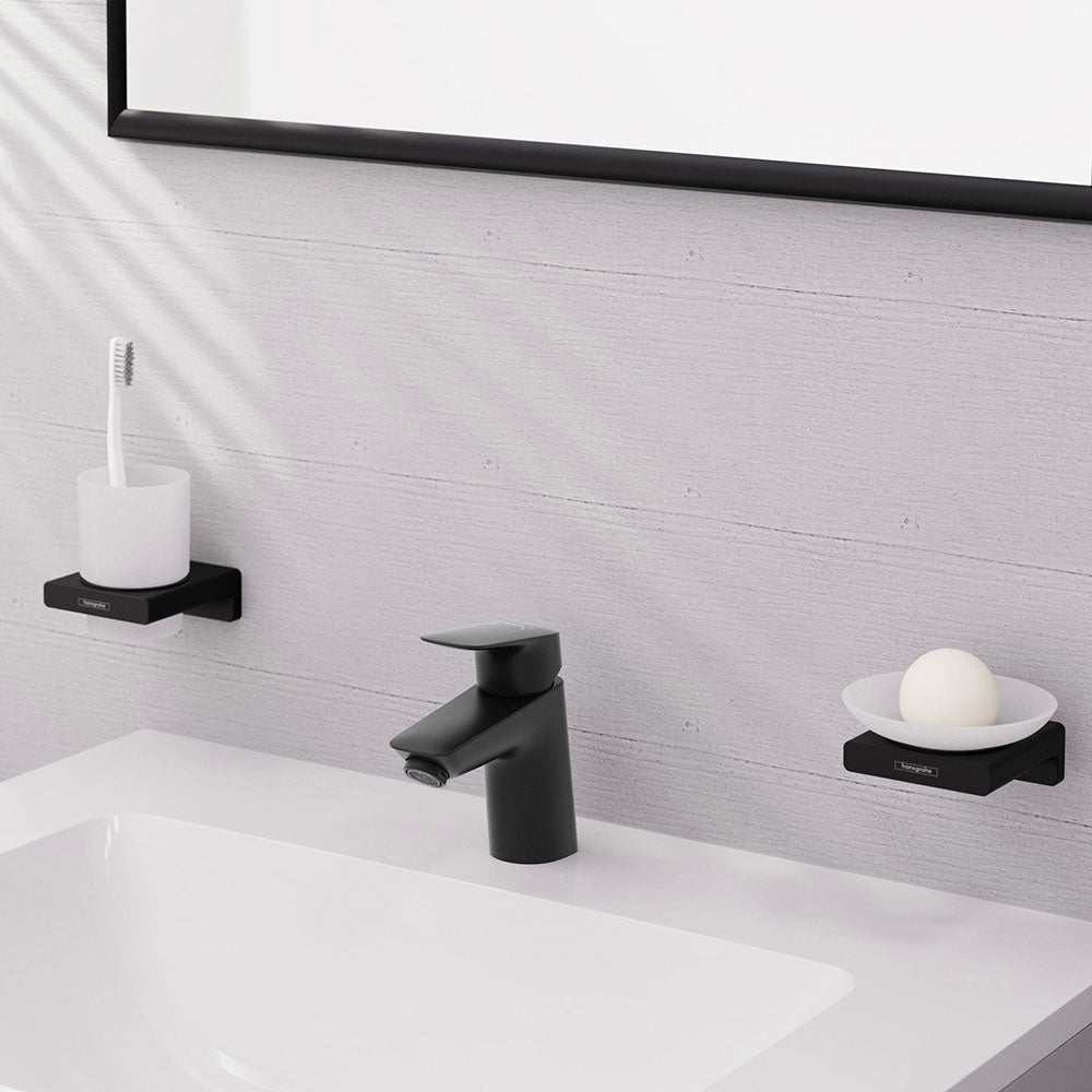 Hansgrohe Logis Single Lever Basin MixerTap 70 With Pop-Up Waste Set Matt Black