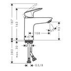 Hansgrohe Logis Single Lever Basin Mixer 100 Coolstart Without Waste Set Chrome