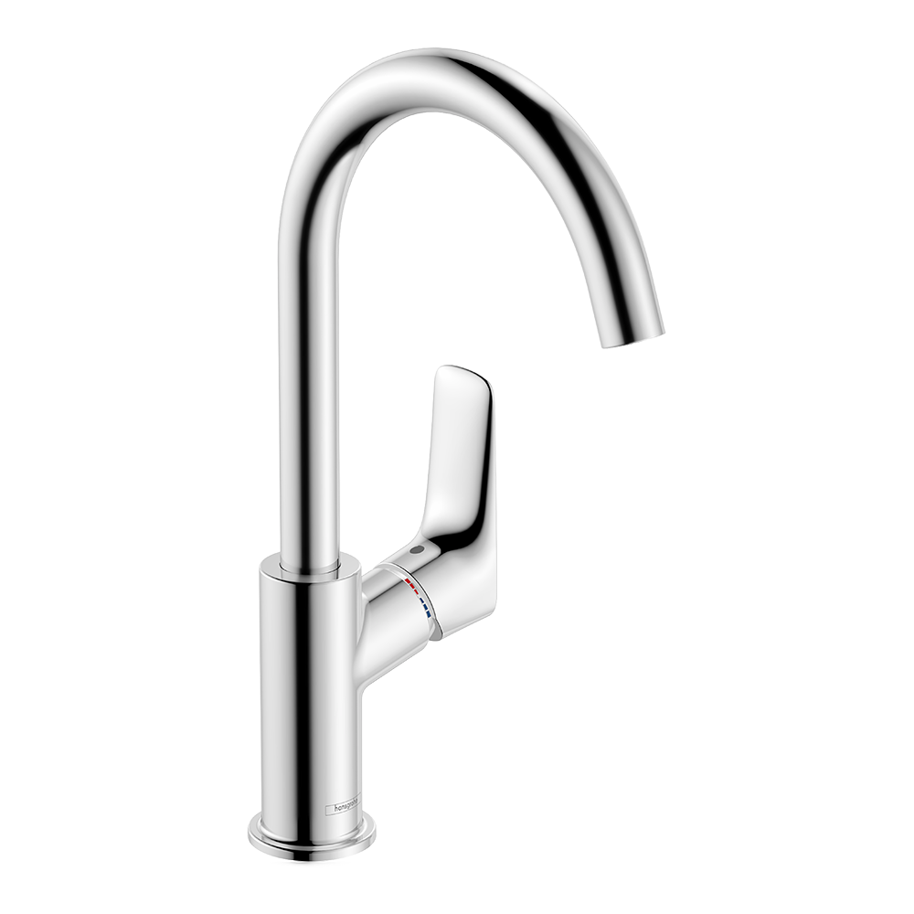 Hansgrohe Logis Single Lever Basin Mixer 210 With Swivel Spout And Pop-Up Waste Set Chrome