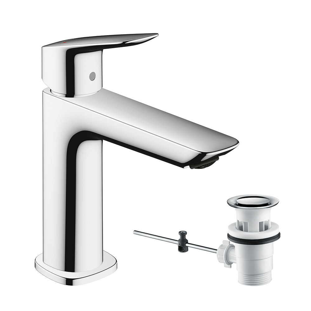 Hansgrohe Logis Single Lever Basin Mixer 110 Fine With Pop-Up Waste Set Chrome
