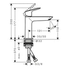 Hansgrohe Logis Single Lever Basin Mixer 110 Fine Coolstart Without Waste Set Matt Black