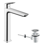 Hansgrohe Logis Single Lever Basin Mixer 240 Fine For Wash Bowls With Pop-Up Waste Set Chrome