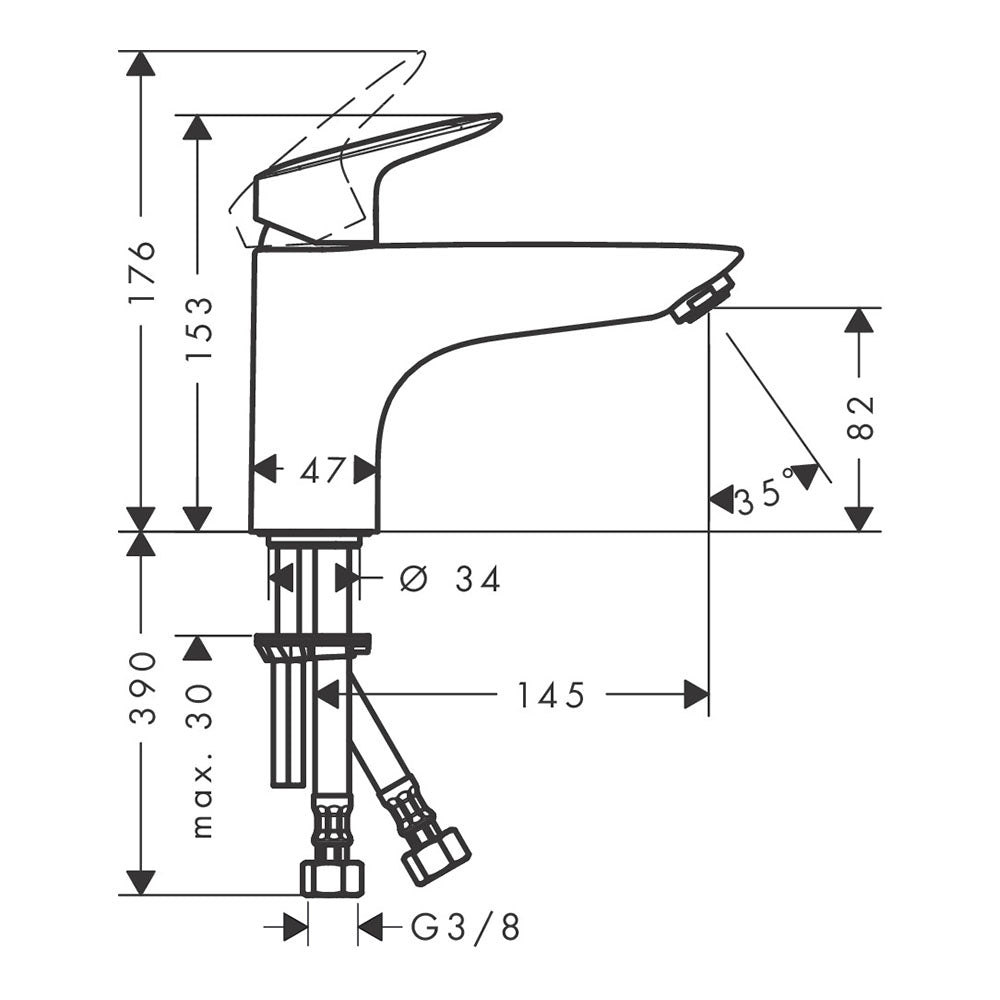 Hansgrohe Logis Single Lever Bath Mixer Monotrou Chrome