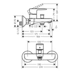 Hansgrohe Vernis Blend Single lever bath mixer for exposed installation, Matt Black