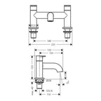 Hansgrohe Vernis Blend 2-Hole Rim Mounted Bath Mixer Matt Black