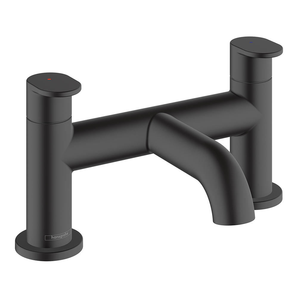 Hansgrohe Vernis Blend 2-Hole Rim Mounted Bath Mixer Matt Black