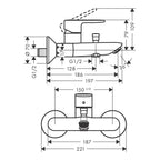 Hansgrohe Vernis Blend Single lever bath mixer for exposed installation with 2 flow rates, Chrome