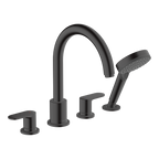 Hansgrohe Vernis Blend 4-Hole Rim Mounted Bath Mixer Matt Black