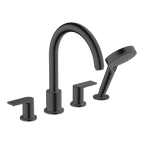 Hansgrohe Vernis Shape 4-Hole Rim Mounted Bath Mixer Matt Black