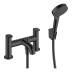 Hansgrohe 2-Hole Rim Mounted Bath Mixer With Diverter Valve And Vernis Blend Hand Shower Vario Matt Black
