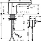 Hansgrohe Vernis Blend Electronic basin mixer with temperature Paire-adjustment mains connection 230 V, Chrome
