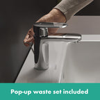 Hansgrohe Vernis Blend Single Lever Basin Mixer 100 With Pop-Up Waste Set Chrome