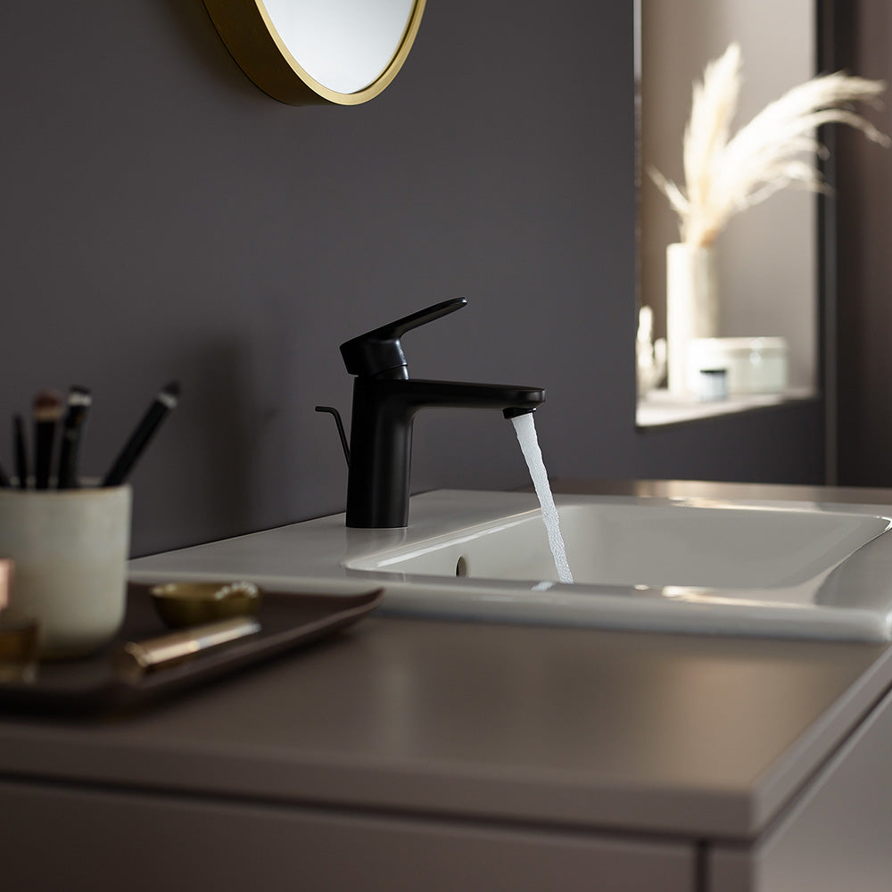 Hansgrohe Vernis Blend Single Lever Basin Mixer 100 With Pop-Up Waste Set Matt Black