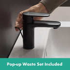 Hansgrohe Vernis Blend Single Lever Basin Mixer 100 With Pop-Up Waste Set Matt Black