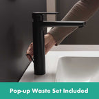 Hansgrohe Vernis Blend Single Lever Basin Mixer 190 With Pop-Up Waste Set Matt Black