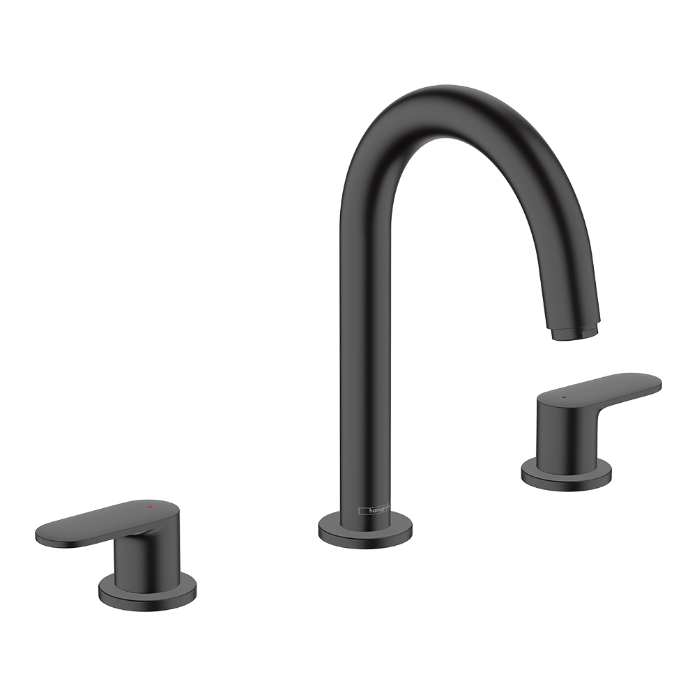 Hansgrohe Vernis Blend 3-Hole Basin Mixer With Pop-Up Waste Set Matt Black
