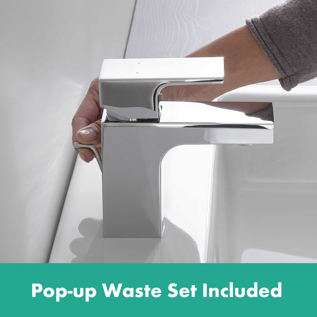 Hansgrohe Vernis Shape Single Lever Basin Mixer 70 With Isolated Water Conduction And Pop-Up Waste Set Chrome