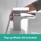 Hansgrohe Vernis Shape Single Lever Basin Mixer 70 With Isolated Water Conduction And Pop-Up Waste Set Chrome