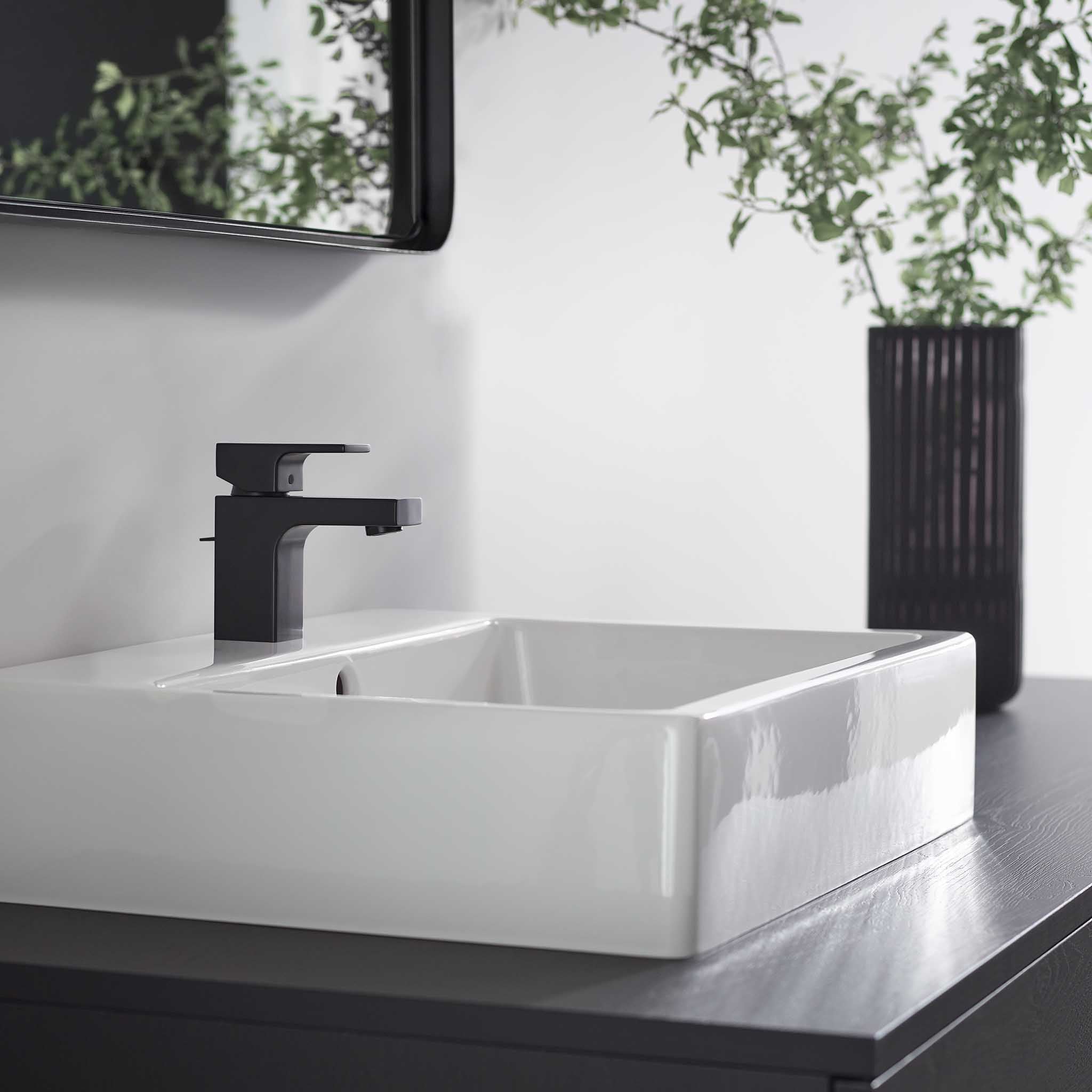 Hansgrohe Vernis Shape Single Lever Basin Mixer 70 With Isolated Water Conduction And Pop-Up Waste Set Matt Black