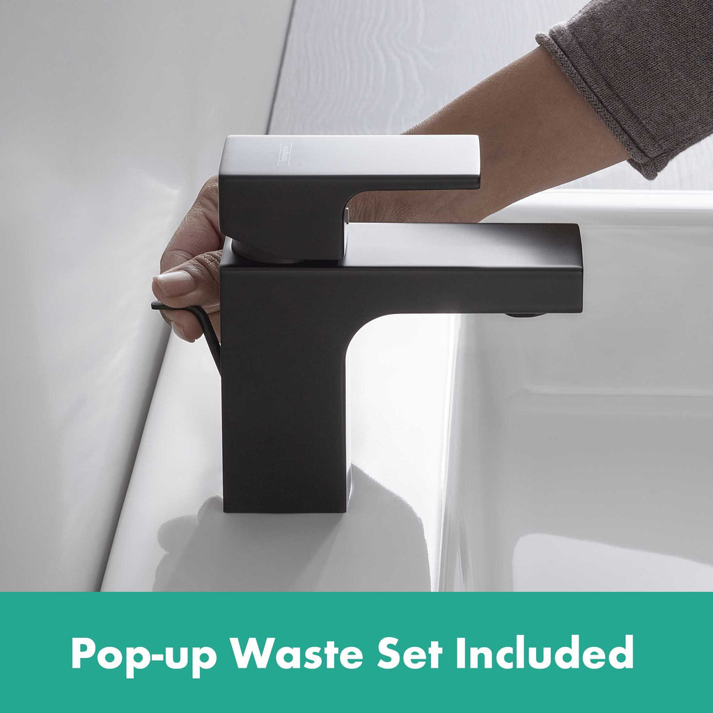 Hansgrohe Vernis Shape Single Lever Basin Mixer 70 With Isolated Water Conduction And Pop-Up Waste Set Matt Black