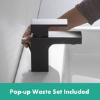 Hansgrohe Vernis Shape Single Lever Basin Mixer 70 With Isolated Water Conduction And Pop-Up Waste Set Matt Black