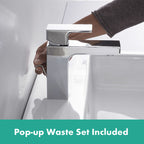 Hansgrohe Vernis Shape Single Lever Basin Mixer 100 With Isolated Water Conduction And Pop-Up Waste Set Chrome