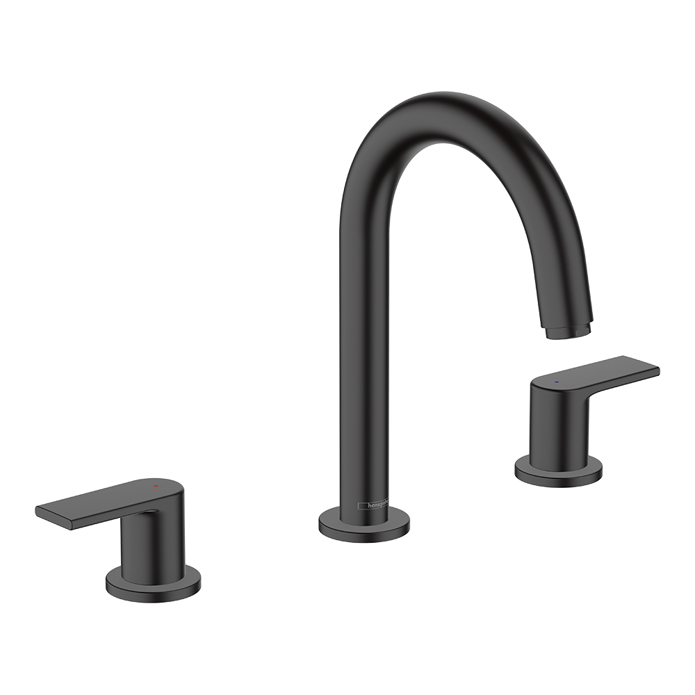 Hansgrohe Vernis Shape 3-Hole Basin Mixer With Pop-Up Waste Set Matt Black