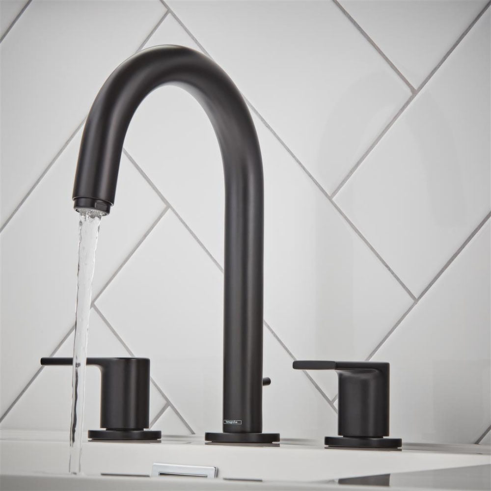 Hansgrohe Vernis Shape 3-Hole Basin Mixer With Pop-Up Waste Set Matt Black